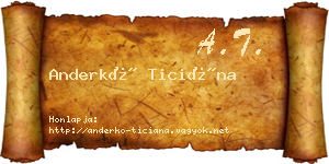Anderkó Ticiána névjegykártya